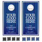 Modern Blue Barn Wood Planks Company Logo