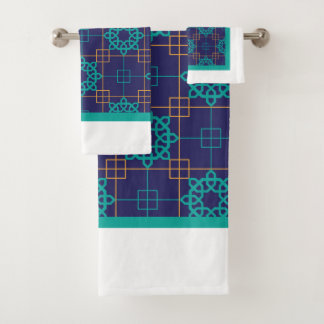 Modern Blue Bath Towel Set