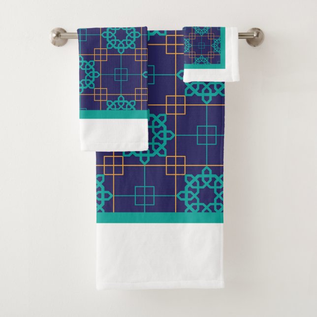 Modern Blue Bath Towel Set (Insitu)