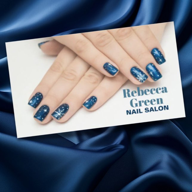 Modern Blue beauty manicurist artist nail salon Business Card (Modern beauty manicurist nail artist nail salon business card)