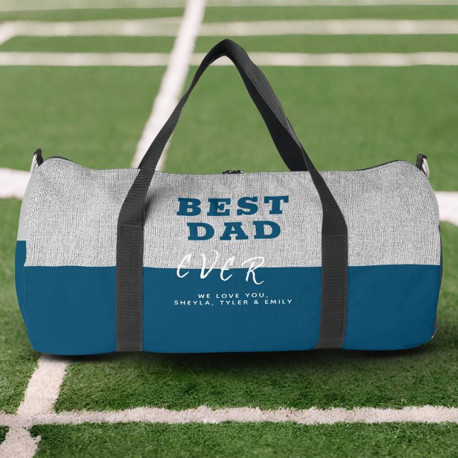 Modern Blue Best Dad Ever Father's Day Duffle Bag (Creator Uploaded)