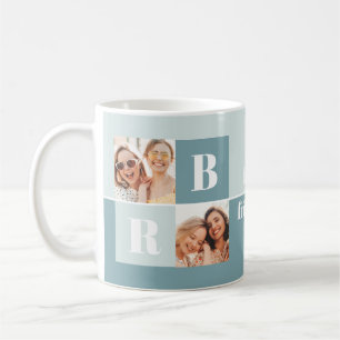 Modern Blue Best Friends Photo Coffee Mug