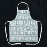 Modern blue best teacher typography gift apron<br><div class="desc">Modern blue and white best teacher typography gift. Available in a selection of colours.</div>