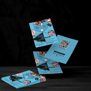 Modern Blue Black Beauty Salon Spa Custom Photos  Flyer