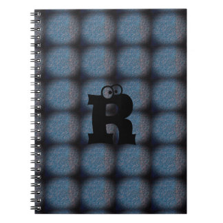 MODERN BLUE Black CUTE Spiral Photo Notebook