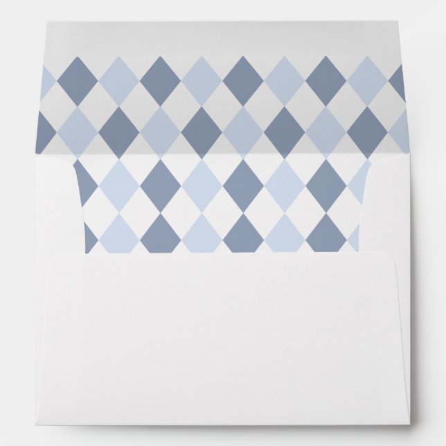 Modern Blue Black Golf Graduation Return Address Envelope (Back (Bottom))