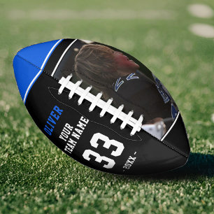 Modern Blue Black Player Name Number Team Photo  F Football