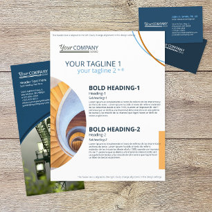 Modern Blue Block Text, Geometric Photo Shapes Flyer