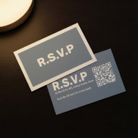 Modern Blue bold RSVP QR Code Wedding