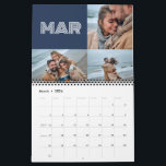 Modern Blue Bold Typography 3 Photo Family Calendar<br><div class="desc">Modern Blue Bold Typography 3 Photo Family Calendar with room to place your favourite family photos,  3 photo grid layout inside. Background colour can be changed in the design tool if you like.</div>