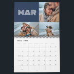 Modern Blue Bold Typography 3 Photo Family Calendar<br><div class="desc">Modern Blue Bold Typography 3 Photo Family Calendar with room to place your favourite family photos,  3 photo grid layout inside. Background colour can be changed in the design tool if you like.</div>