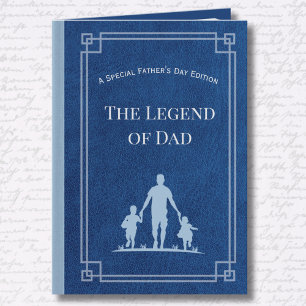 Modern Blue Book Themed Father’s Day Photo Card
