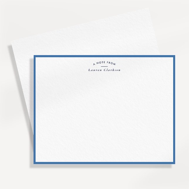 Modern Blue Border Personalised Note Card (Creator Uploaded)