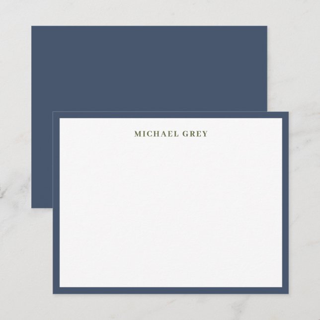 Modern Blue Border Professional Card (Front/Back)