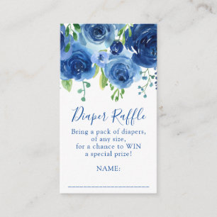 Modern Blue Boy Baby Shower Diaper Raffle Enclosure Card