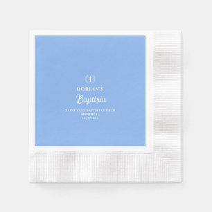 Modern Blue Boy Baptism Thank you Napkin