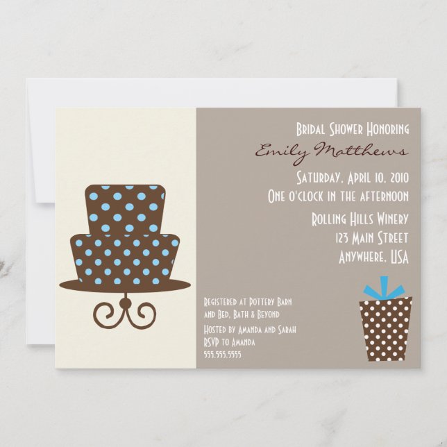 Modern Blue & Brown Invitaiton Invitation (Front)