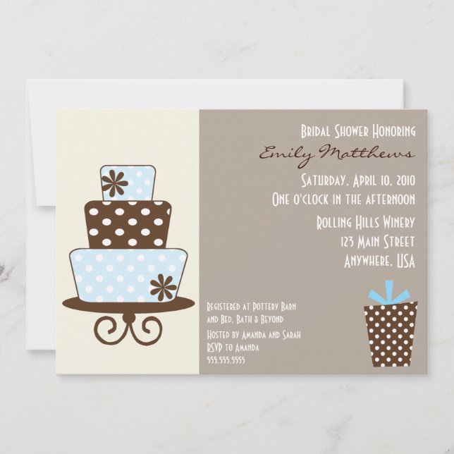 Modern Blue & Brown Invitation (Front)