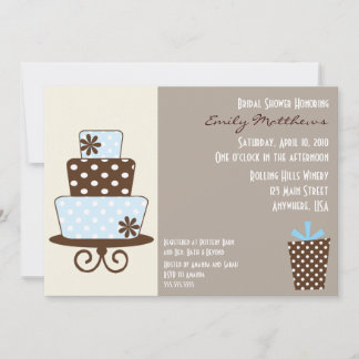 Modern Blue & Brown Invitation