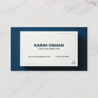 Modern Blue Business Card with Geometric Design - 
