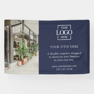 Modern Blue Business Logo Photo Professional Banner