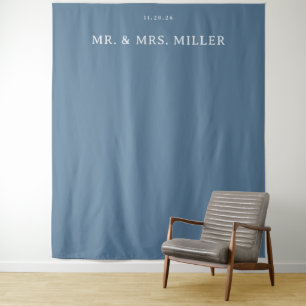 Modern Blue Calligraphy Tapestry