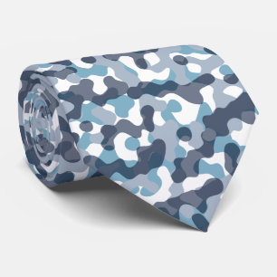 Modern blue camouflage pattern navy themed tie