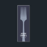 Modern blue chef minimalist fork catering logo mini business card<br><div class="desc">Modern blue chef minimalist fork catering logo</div>