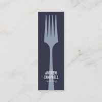 Modern blue chef minimalist fork catering logo