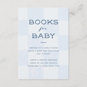 Modern Blue Chequered Books for Baby Enclosure Card