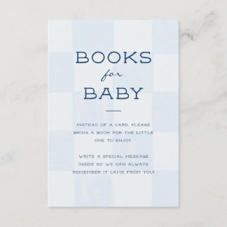 Modern Blue Chequered Books for Baby Enclosure Card