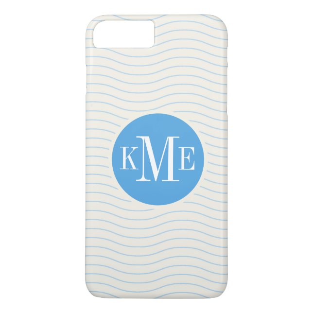 Modern Blue Chevron Pattern Case-Mate iPhone Case (Back)