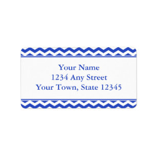 Modern Blue Chevron Pre-Printed Address Labels