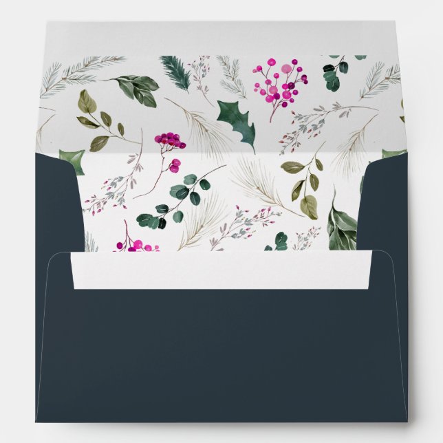 Modern Blue Christmas Envelopes (Back (Bottom))