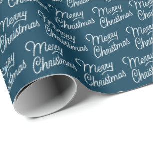 Modern blue Christmas Wrapping Paper