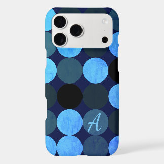 Modern Blue Circles & Monogram