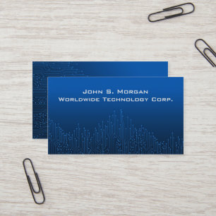 Modern Blue Circuit Board Technology Business Card