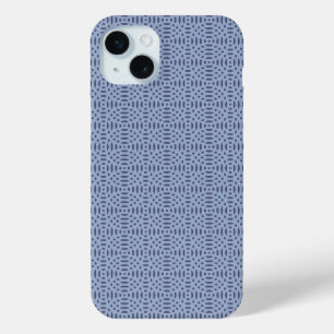Modern Blue Circular Shapes Seamless Pattern iPhone 15 Mini Case