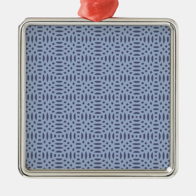 Modern Blue Circular Shapes Seamless Pattern Metal Tree Decoration (Front)