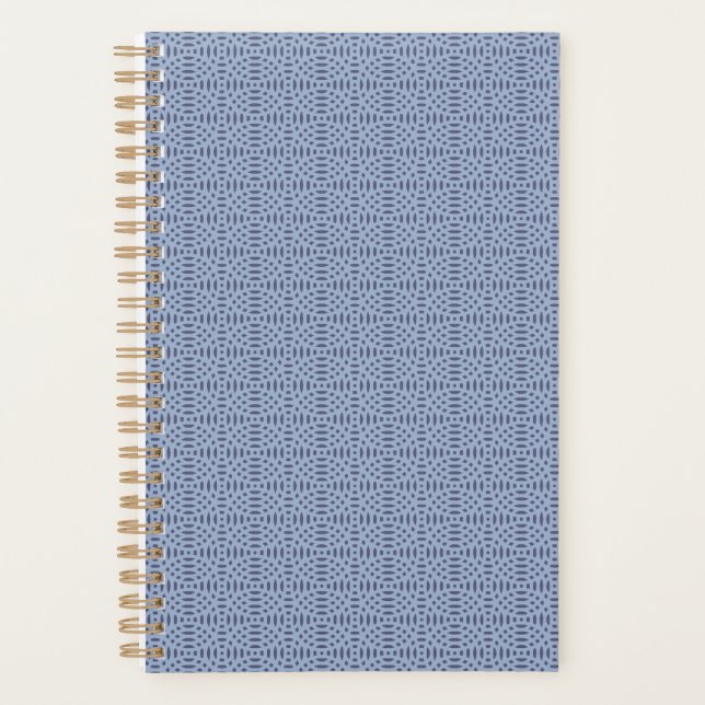 Modern Blue Circular Shapes Seamless Pattern Planner (Front)