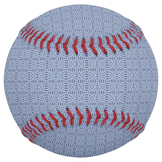 Modern Blue Circular Shapes Seamless Pattern Softball (Front)