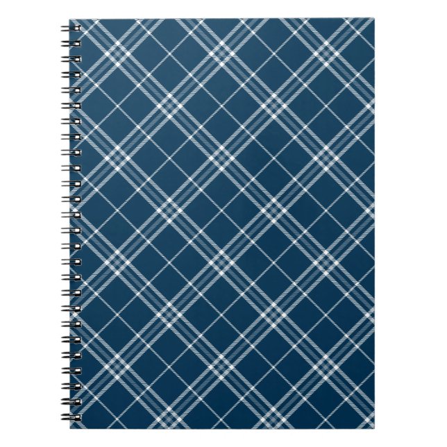 Modern Blue Clan Clark Tartan Plaid   Notebook (Front)