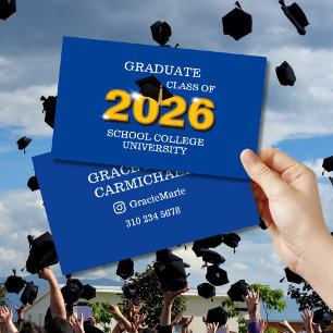 Modern Blue Class of 2026 Graduate Name Card