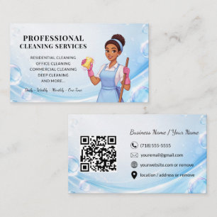 Modern Blue Cleaning Service Business Card