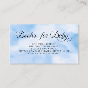 Modern Blue Cloud Nine Baby Shower Book Request Enclosure Card