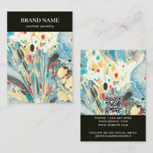 Modern Blue Colorful Marble Jewelry Display Card