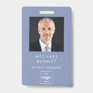 Modern Blue Corporate Photo ID Badge