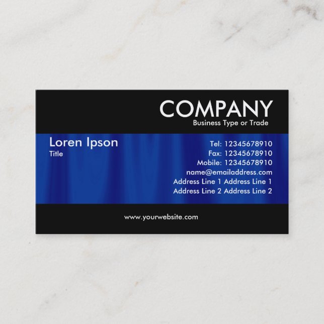 Modern - Blue Curtains Business Card (Front)