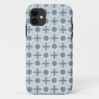 Modern Blue Damask iPhone Case