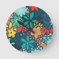 Modern blue dark floral